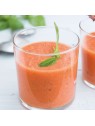 Gazpacho à la pastèque, tomates, concombre et menthe