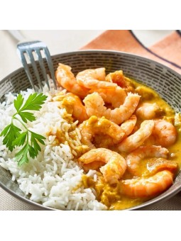 Gambas au curry et au lait de coco